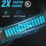 Eletric Bike for Adults, 750W Motor 48V 20Ah Removable Battery 26'' Fat Tire Folding E-Bike Shimano 21-Speed MTB Cycling UL2849