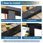 Muzata Black Rectangular Handrail Top Rail Cable Railing System Deck Stair Indoor Outdoor