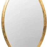 Oval Shape Metal Frame Wall Mirror,Gold By Casagear Home