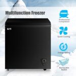 WANAI 5.0 Cubic Feet Deep Chest Freezer Compact Freezers with Adjustable Thermostat Top