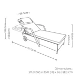 Rattan Sun Lounger with Wheels