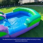 HeroKiddo 16' Purple Tropical Lightweight Premium Commercial Grade Water Slide Inflatable with Attached Pool for Kids and Adults (with Blower),Wet Dry Use,Summer Fun