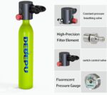 Scuba Diving Tank,0.5L Constant Pressure Mini Scuba Tank,Dive Tanks with On-Off Valve,5-10 Minutes Underwater Capability,Portable Mini Scuba Tanks,Scuba Diving Tanks with Pump