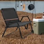 MoNiBloom Folding Double Camping Chair with Armrest,2-Person Beach Chairs for Outdoor Camping Lawn Travel Patio Picnic,Black