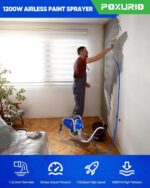 POXURIO 1200W Airless Paint Sprayer,3300PSI High Efficiency Electric Paint Sprayer