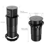 Jgstkcity Pop Up Outlet with 15W Wireless Charger,4 Outlets 15A,Splash Resistant