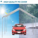 Outsunny 10'x20' Carport Heavy Duty Galvanized Car Canopy with Included Anchor Kit,3 Reinforced Steel Cables,White