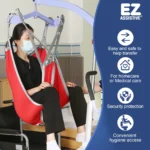 EZ Assistive Patient Lift Sling with Divided Leg for Patient Transfer Red Hoyer Lift Sling,500lb Weight Capacity (Large Size )