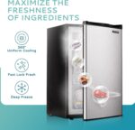Upright freezer,3.0 Cubic Feet,Single Door Compact Mini Freezer with Reversible Stainless Steel Door,Small freezer for Home/Dorms/Apartment/Office (Silver)