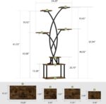 LATIBELL Tall Plant Stand Indoor with Grow Light - 7 Tiered Metal Plant Shelf Indoor