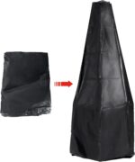 SINGLYFIRE Patio Backyard Wooden Fire Pit with Chiminea Cover Rust-Free Iron