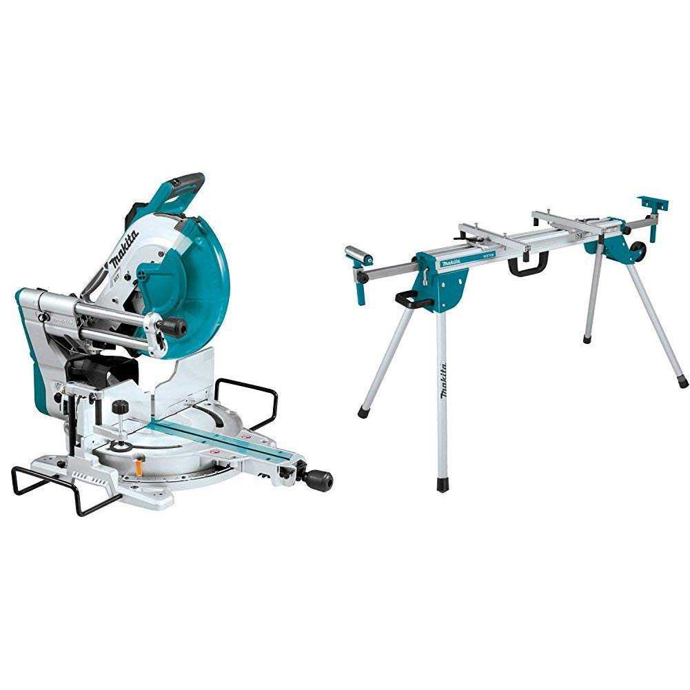 Makita LS1219L 12Inch DualBevel Sliding Compound Miter Saw with Laser WST06 Compact Folding Miter Saw Stand Makita LS1219L 12Inch DualBevel Sliding Compound Miter Saw with Laser WST06 Compact Folding Miter Saw Stand