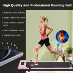 BITOUSHI Treadmill Under Desk Walking Pad 2 in 1,3.0HP Portable Small Treadmill for Office & Home,Ultra Quiet & Installation-Free with Remote Control,LED Display,220 Lb Capacity - Pink