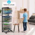 WISIMMALL Art Drying Rack,Paint Drying Rack with 27 Removable Shelves,Lockable Wheels