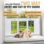 Petoasis Pet Door for Window,Adjustable Width,Four Locking Mechanisms