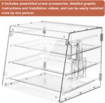 Cuguords 3 Tray Display Case with Serving Tong 21 x 17.2 x 13.7 inch