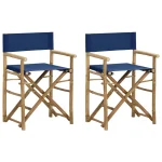 2 Folding Bamboo Director's Chairs