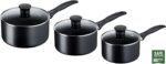 Tefal 5 Piece Origins Stone Pots and Pans set,Non Stick,Aluminium,Black,All hobs compatible excluding Induction,B461S546