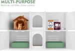 Amunrbrek Cat Litter Box Enclosure Furniture with Double Room,White