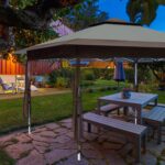 OUTFINE Gazebo Outdoor Pop up Canopy Tent with Curtains and Shelter