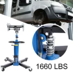 1660 Pounds Hydraulic Car Transmission Jack Vertical Lift with 360?? Swivel Wheel Pedal,Blue,33"-70"(0.75Ton)