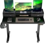 Claiks Height-Adjustable Electric Desk with Keyboard Tray,120 x 60 cm,Electric Desk,Height-Adjustable Computer Desk with Memory Function,Standing Desk,White