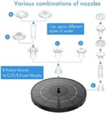 3.5W DIY Solar Fountain Pump for Water Feature Outdoor Solar Bird Bath Fountain Pump with Multiple Nozzles