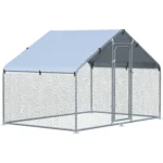 XCJDILAO PawHut Large Coop Metal Run with Waterproof and Anti-UV Cover Spire Shaped Walk-in Fence Cage Hen House for Outdoor and Yard Farm Use 1.26?? Tube Diameter 9.8' x 6.6' x 6.4'