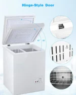 3.5 Cu.Ft Chest Freezer with a Removable Basket 7 Gears Adjustable Temperature Control(-18??F to -46??F),Deep Compact Freezer for Garage,Office,Basement,House,Kitchen,Shop,RVs-White