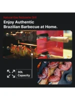 Brazilian Flame Churrasco? Gas Rotisserie Oven Grill Roaster with Auto Rotating Skewers for Rotisserie Chicken,Brazilian Style BBQ and Churrasco,Shawarma Machine,Propane Grill - 2024 Series