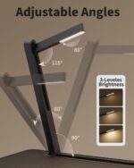 SAIJI Laptop Bed Tray Desk with LED Desk Light