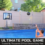All-In-One Pool Basketball Hoop ?C Includes Composite Basketball,Air Pump,& Tools ?C Matte Black Heavy Duty Set ?C Adjustable Poolside Basketball Goal ?C Made for Kids,Teens,& Adults