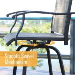 3 PCS Patio Swivel Bar Set Outdoor Furniture Bar Height Bistro Set,2 Bar Stools and 1 Table