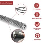 ZONEGRACE 1000FT 1/8 Stainless Steel Cable for Deck Cable Railing System