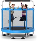 ZCMHAXJ Trampoline for Kids with Adjustable Gymnastics Bar&7 Toys