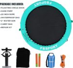 Inflatable Dock Floating Platform,8ft Inflatable Water Hammock Floating Deck for Lake W/Cupholder,Round Floating Ring Float Ring,Pool Float Raft Lounger Island Platform Pad