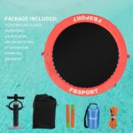 Inflatable Dock Floating Platform,8ft Inflatable Water Hammock Floating Deck for Lake W/Cupholder,Round Floating Ring Float Ring,Pool Float Raft Lounger Island Platform Pad