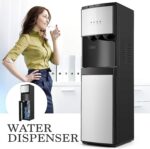 5 Gallon Water Dispenser Bottom Loading Hot Cold Water Cooler Stainless 3 Temperature Spouts