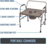 DMI Portable Toilet with Handles,Holds up to 500 Pounds