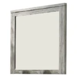 Wall Mirror with Rectangular Frame and Molded Details,Gray By Casagear Home
