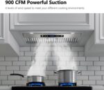 IKTCH Insert Range Hood with 2 Pcs Adjustable Lights and 3 Pcs Baffle Filters