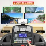 Famistar Folding Treadmill for Home with 15 Levels Auto Incline,300LB Capcity,10MPH Fast Speed Controls