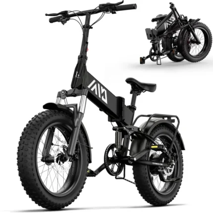 TST Electric Bike,4.0 Fat Tire Foldable Ebike,48V 13Ah Battery,750W Electric Commuter Bicycle with LCD,20" One-Step Folding Electric City Bike for Men Women,Black