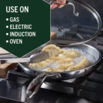 HexClad 6 Piece Hybrid Stainless Steel Cookware Pan Set 8 inch, 10 inch, 12 inch with Glass Lids, Size: One size, Black