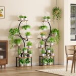 BACEKOLL Plant Stand Indoor with Grow Light,8 Tiered Tall Plant Stands