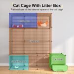 Oneluck Cat Cage with Litter Box,4-Tier DIY Cat Enclosures for 1-2 Cat