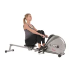 Sunny Health & Fitness Elastic Cord Rowing Machine Rower with LCD Monitor for Full Body Gym Workouts at Home Exercise,SF-RW5606