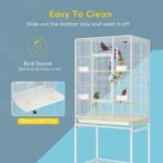 VIVOHOME 54 Inch Wrought Iron Large Bird Flight Cage with Rolling Stand