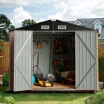 Aoxun 6.4x4 FT Outdoor Storage Shed for Tool,Garden