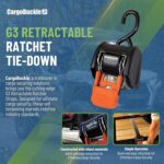 CargoBuckle Bolt On Retractable Ratchet Straps Heavy Duty,3,500 lbs Break Strength